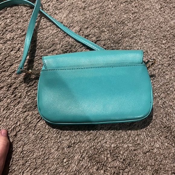 Tory Burch Designer Teal Blue Crossbody Purse - Picture 6 of 7